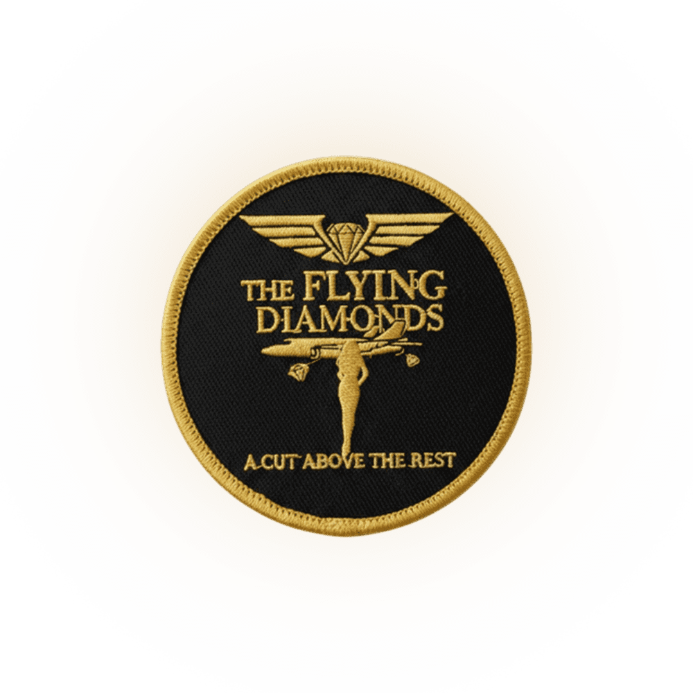 Patch with "The Flying Diamonds" emblem.